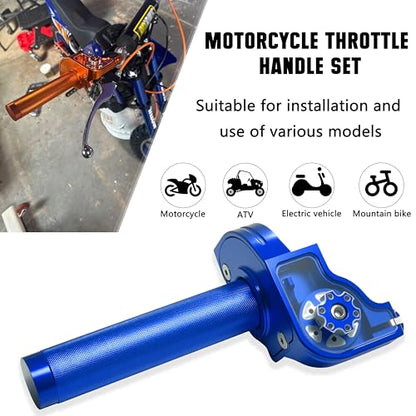 Motorcycle Throttle Grip 7/8" 22mm CNC Aluminum Quick Twister with Throttle Cable for KLX CR CRF EXC XR CRF50 CRF230 50 110 125 230 250 Dirt Pit Bike Motocross Motorbike Quad ATV - color: Blue