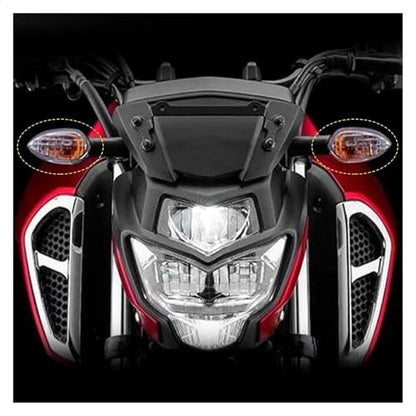 2PCS Motorcycle Turn Signal Light Indicator Lamp Compatible With YAMAHA YZF R1 R6 R125 R25 R3 FZ-6N XJ6 Front Back Blinker Blub (Black) - color: Black