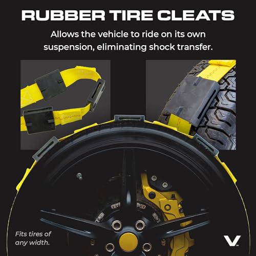 VULCAN Autohauler Car Tie Down - Rolling Idler Three Cleat - 120 Inch - 4 Pack - Classic Yellow - 3,300 Pound Safe Working Load - size: Classic Yellow