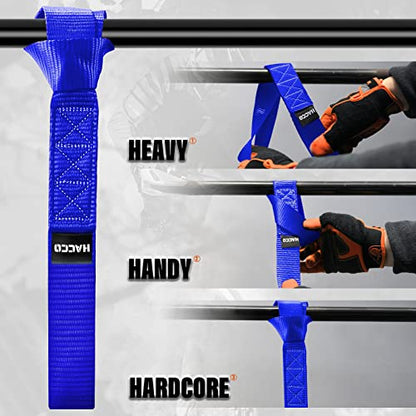 Haccoplanet 8PK Soft Loop Motorcycle Tie-Down Straps, 1.6 x 17inch 12000LB Break Strength, Heavy Duty Tie Down Loops for Securing ATV, UTV, Dirt Bike, Lawn & Garden Equipment (Blue) - color: Blue