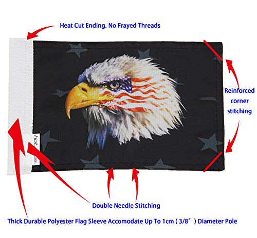 Durable Motorcycle Flag Bald Eagle 6 x 9 Inch - color: Bald Eagle, size: 6X9