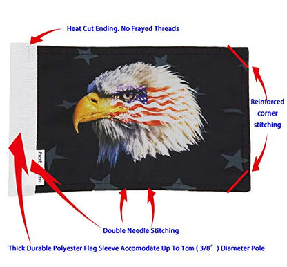 Durable Motorcycle Flag Bald Eagle 6 x 9 Inch - color: Bald Eagle, size: 6X9