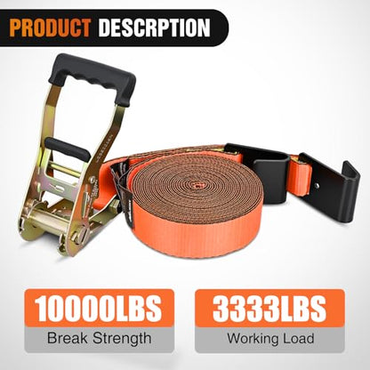 Nilight Flat Hook Ratchet Straps 4 Pack 2 in x 30 Ft Heavy Duty Tie Down Straps 10,000 Lbs Breaking Strength for Truck, Trailers Pickup Orange - color: 4 Pack 2 in x 30 Ft Flat Hook Straps