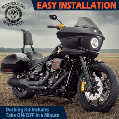 Custom 26”Tall Adjustable Sissy Bar Docking for Harley Davidson 2018-2025 Low Rider Models Lowrider ST FXLR FXRST FXLRS FXLRST Sport Glide FLSB Dyna Gloss Black (26”) - size: 26”