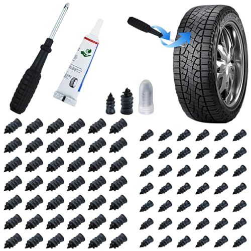 70 Pack Self-Service Rubber Tire Repair Nails, Fast Emergency Tubeless Vacuum Tire Puncture Repair Screws, Universal Fit for Cars, Motorcycles, Jeeps