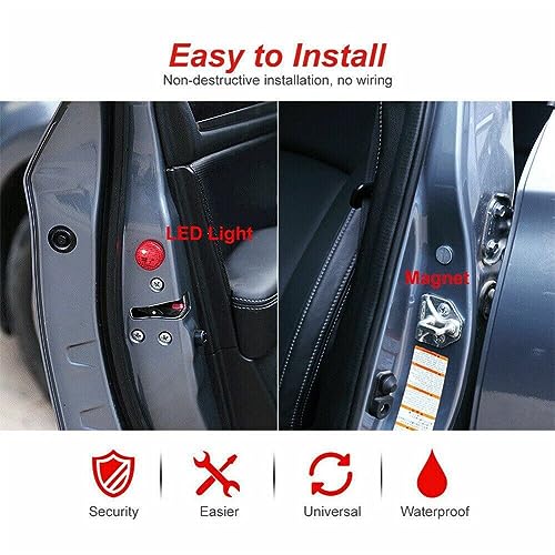 Surakey Portable LED Emergency Strobe Lights 2Pcs LED Strobe Lights Bar Roadside Wireless Battery Beacon 5Leds Mini Roof Top Warning Light with Magnetic for Trucks/Trailer/Vehicle (Yellow)