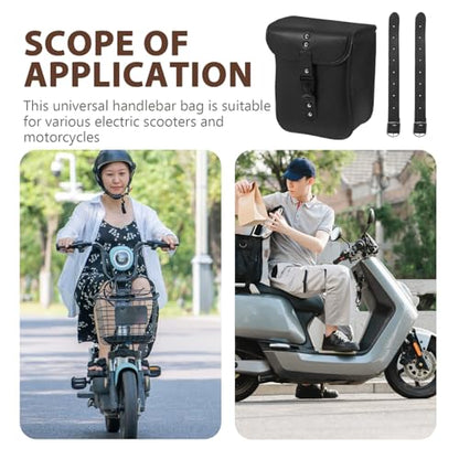 2pcs Universal Pu Leather Motorcycle Front Fork Bags Waterproof Handlebar Storage Pouches for Electric Bikes and Motorbikes, Small Motorcycle Accessories Tool Bags for Rider