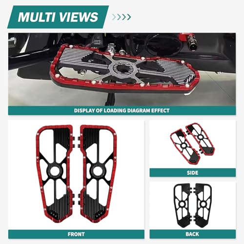 Motorcycle Front Rear Floorboard Footboard Fit For Harley Touring Road King Road Glide Street Glide Electra Glide Ultra Limited 1984-2025 (Red Rider Footboards) - color: Red Rider Footboards