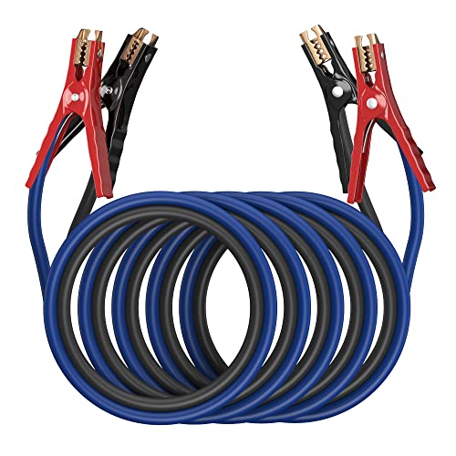 EXTRESPO Heavy Duty Jumper Cables - 4 Gauge 20 Feet 600Amp Automotive Booster Cables for Car Battery, for Car, SUV and Trucks, Jumper Cables Kit with Carry Bag, Gloves, Brushes (4 Gauge 20 FT)… - size: 4 GAUGE 20 FT