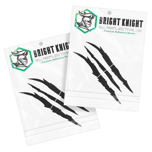 Bright Knight Decals Reflective Claw Mark Car Decals for Men - Black 6 Pcs 3M Vinyl Car Stickers and Headlight Decal for Vehicles - Scratch Cover for Night Visibility, Made in USA, Pack of 2 - color: Black, size: 2 pk