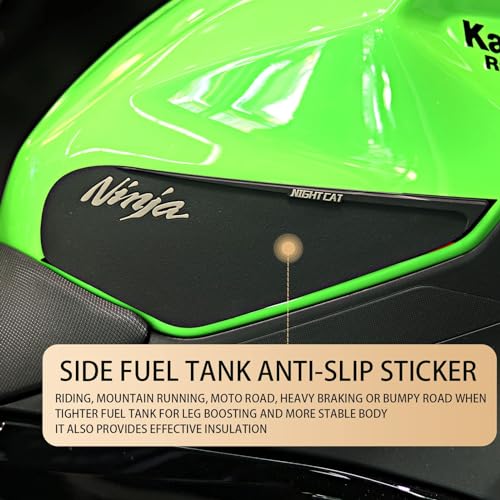 NIGHT CAT Compatible Ninja 400 Ninja 500 Motorcycle Fuel Tank Pad Kit Side Fuel Knee Guard Sticker Fuel Tank ProtectorGreen） - color: Green