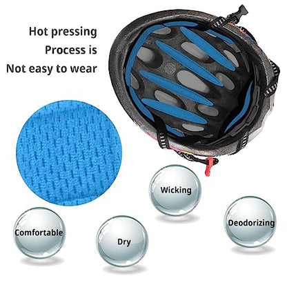 2 Set Cycle Helmet Pads, Helmet Padding Kit, Universal Foam Pads for Motorcycle Bike Cycling Helmet (Blue) - color: Blue