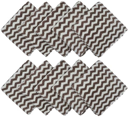 Microfiber Cleaning Cloth, 10 Pack Microfiber Rags,12inx12in, Brown | Lint Free Dish Cleaning Cloths, Fast Drying Dish Rags For Cleaning, Absorbent Washcloths - color: Brown