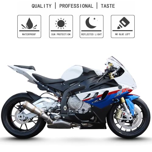 Awonderful Motorcycle S1000RR Fairing Decal Sticker for S1000RR 2009-2014 - Fairing Side Section Decal Sticker (Black, Blue and Red) - color: Black, Blue and Red