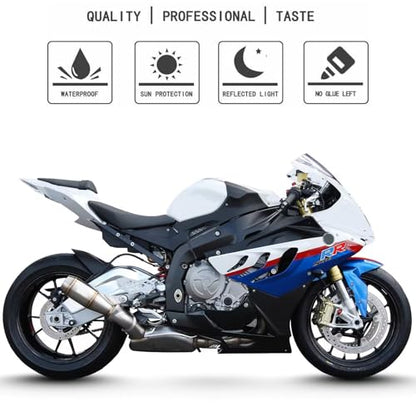 Awonderful Motorcycle S1000RR Fairing Decal Sticker for S1000RR 2009-2014 - Fairing Side Section Decal Sticker (Black, Blue and Red) - color: Black, Blue and Red