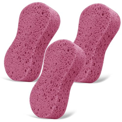 3PCS Car Wash Sponge, Heavy Duty Car Sponges for Washing, Car Accessories Large Sponges for Cleaning, Automotive Cleaning Supplies, Eco Friendly Sponge (7.68 x 3.74 x 1.38 Inch), Pink - color: Pink