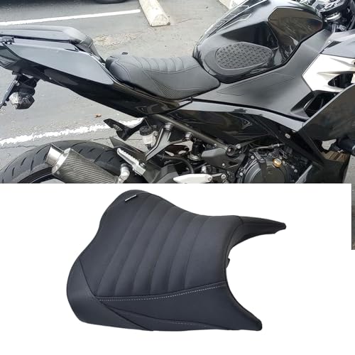 Upgrade Soft PU leather Front Driver Rider Seat Passenger Pillion Seat Cushion Comfortable compatible for ninja 400 Z400 Z-400 Accessories 2018-2024 (Front Seat-Black) - color: Black