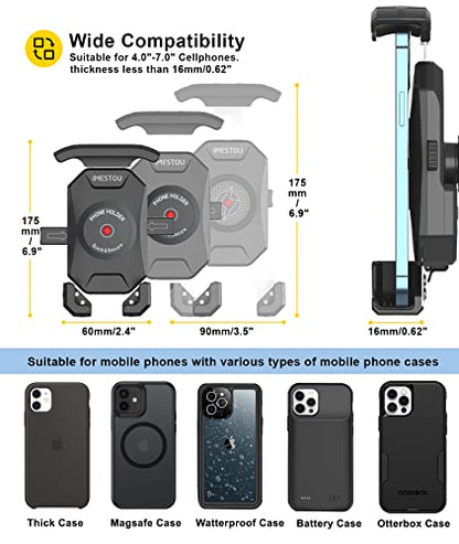 iMESTOU Motorcycle Fork Stem Phone Mount Wireless/USB C Charger with RAM 1" Ball Fits for Kawasaki, Ducati, Honda, BMW etc. with Fork Hole Dia. 0.47"-1" Quick Charge for 4.0"-6.8" Smartphones - style: Wireless & USB C Charge- Fork Stem Style