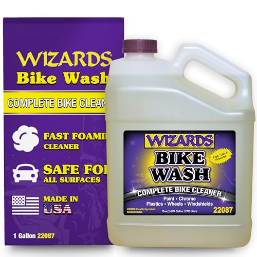 Wizards Bike Wash - Cleaner For Motorcycle Washing Kit - Quick Detailer for Bike Kit with Bug Remover - For Your Motorcycle Accessories and Detail Kit - 1 Gallon - size: 128 fl oz (Pack of 1)