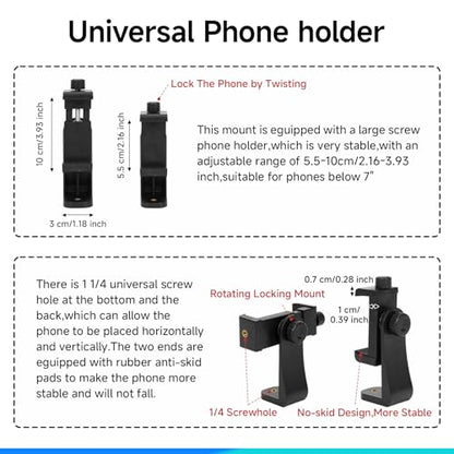 Mobile Phone Chest & Head Strap Mount Kit for POV VLOG, Hands-Free Body Holder Compatible with iPhone Samsung, GoPro Hero 9、8、7、6、5、4、3、2、1, DJI Osmo, AKASO, SJCAM, Insta360 Action Cameras