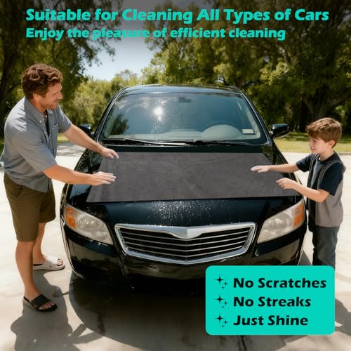 XANGNIER 4 Pack Car Drying Towel,Extra Large Microfiber Towels for Cars,Super Absorbent Micro Fiber Auto Drying Towel,Scratch Free,Reusable Wash Towels for Auto Detailing Flash,Car Cleaning Supplies - color: Dark Grey