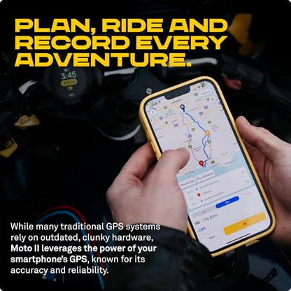 Beeline Moto II - Next Gen Motorcycle GPS Tracker | Compact Design, Waterproof Build, Simple Display & 14-Hour Battery |Glove Friendly Motorcycle Sat Nav Perfect for Adventure & Daily Commutes (Black) - color: Black, style: Moto II