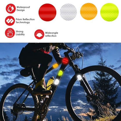 Ymapinc 40Pcs Dot Reflective Tape Sticker Warning Reflector Stickers Safety Night Visibility Waterproof Reflector Sticker for Vehicle, Bicycles, Motorcycles, Clothing