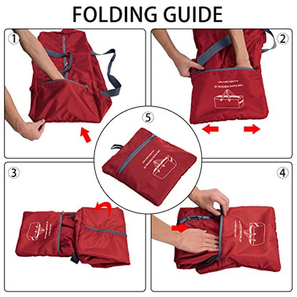 iFARADAY Foldable Duffel Bag 30" / 75L Lightweight with Water Rresistant for Travel-Red - color: Red-75L