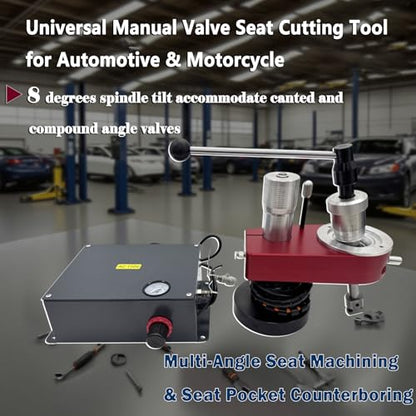 Electric Valve Seat Reamer Universal Manual Valve Seat Cutting Tool for Automotive & Motorcycle, 0.63-2" Machining Range, Precision Air Cushion System, 50-150 RPM 110V