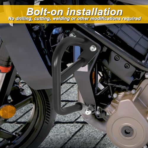 Engine Guard Crash Bar Fit for Vitpilen/Svartpilen 401 2024-2025 | Steel Motorcycle Frame Protector Bumper, Black Powder Coated Finish, Bolt-On Installation Kit Included