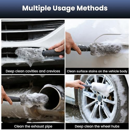3Pcs Wheel Brush, Tire Brush with Little Braid Bristles Design, Durable Rim Brush & Car Wheel Brushes, Car Detailing Brush for Cars, Trucks, RVs, Motorcycles, Room, Corner - size: 3pcs