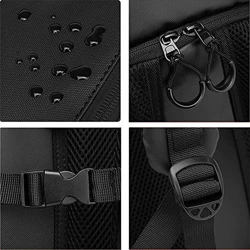 Motorcycle Backpack - Waterproof Helmet Backpack for Men, Travel - color: Black(backpack)