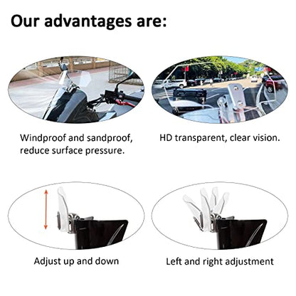 Universal Motorcycle Windshield Extension Adjustable Spoiler Windscreen Extender for Motorcycle(Transparent)