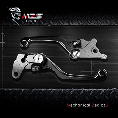 MZS Dirt Bike Clutch Brake Levers, 2014-2026 Pivot Adjustable Lever CNC Black Accessories Compatible with 125 150 200 250 350 450 500 SX SXF EXC EXCF XC XCF XCFW TC FX TE FE TX FX MC EX - color: Black, size: 125/150/200/250/350/450/500 Models
