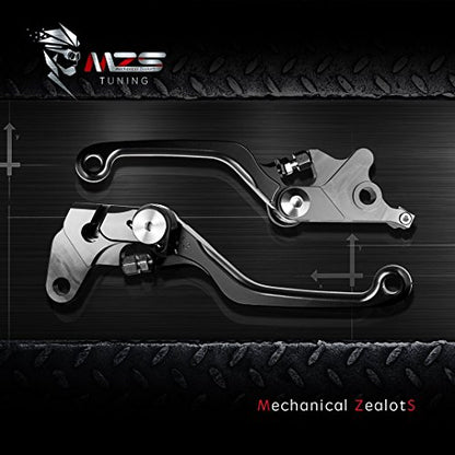 MZS Dirt Bike Clutch Brake Levers, 2014-2026 Pivot Adjustable Lever CNC Black Accessories Compatible with 125 150 200 250 350 450 500 SX SXF EXC EXCF XC XCF XCFW TC FX TE FE TX FX MC EX - color: Black, size: 125/150/200/250/350/450/500 Models