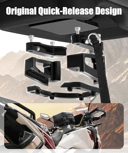 NICECNC Quick-Release Motorcycle Tank Bag - Bike Tanklock Bag Compatible with Honda CRF1100L Africa Twin 20-26, 6L Scratch-Proof Push-Pull Lock System, Waterproof with TPU Phone Window & 3 Carry Modes