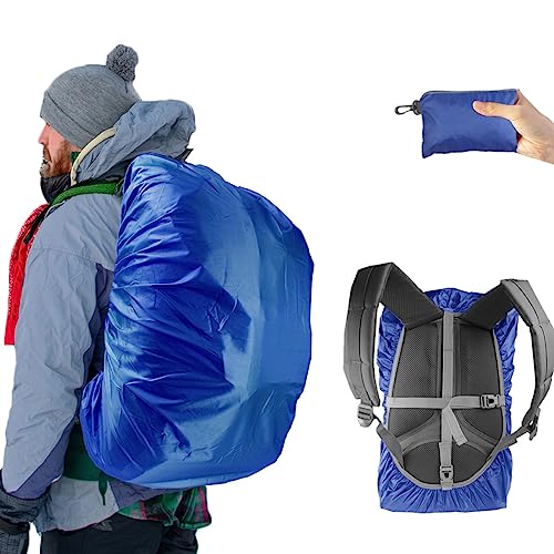 Frelaxy Waterproof Backpack Rain Cover, 10000mm Waterproof Level, Upgraded Ultra-Strong Multilayer Structure, Antislip Cross Buckle Strap, Ultralight Compact Portable, for Hiking, Camping, Traveling - color: Blue, size: XXL (For 65L-90L backpack)
