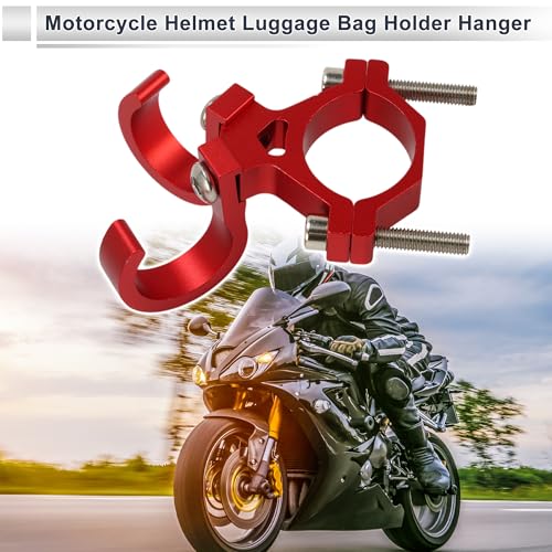 Motoforti Universal Motorcycle Hanging Hook Arc Motorcycle Helmet Luggage Bag Holder Hanger for Scooters Bicycles Aluminum Alloy Red 1 Set Hexagon Wrench Screw Washer