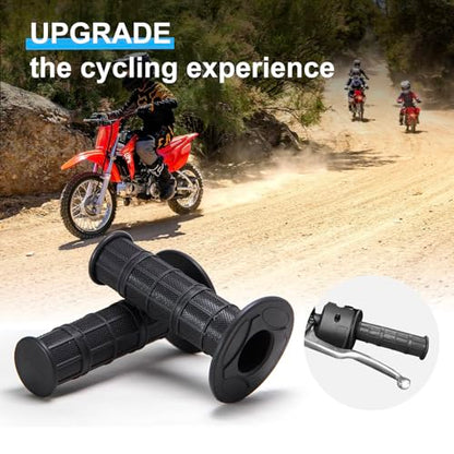 Chiallco 7/8" Motorcycle Hand Grips Dirt Bike Grips for CRF YZF WRF KXF KLX Pit-Bike, Soft Rubber Hand Handlebar Grip,Black - color: Black