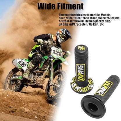 7/8" Motorctcle Handlebar Grips, Non Slip Dirt Bike Hand Handlebar Glue Left & 22mm Right & 24mm Universal for Motercross Most Pit Bike ATV UTVKLX KX EXC XC SX CRF CR YZ WR - color: Style-A-Yellow