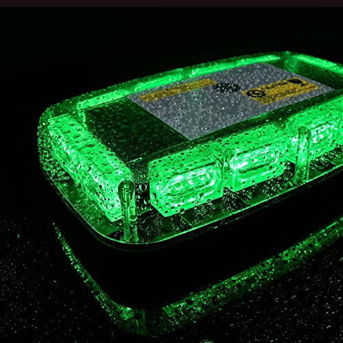Nilight 12 Inch Roof Top Strobe Lights 48LED Hazard Light Emergency Safety Warning LED Flashing Bar Magnetic Mount 12V 24V Cars Trucks Tractors Snow Plows Construction Vehicles - color: Green