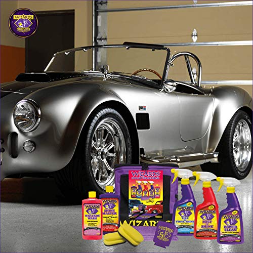 Wizards Car Detailing Kit - Premium and Comprehensive Car Cleaning Kit - 7 Piece Car Detail Kit with Mist n Shine, Tire and Vinyl Shine, Wash, Shine Master - Great Car Cleaning Gift Set - color: Detailing Kit (7 pc)