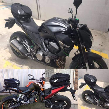 Motorcycle Tail Bag Waterproof Rear Seat Backpack - Dual Use Helmet Bag