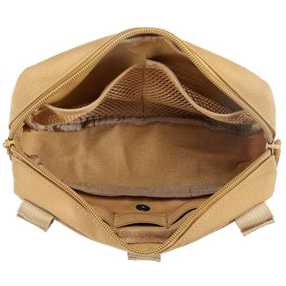 FRTKK Tactical Molle Admin Pouch Utility Laser Cut EDC Tool Pouch Bag Horizontal Modular Pouches Include US Flag Patch and Keychain - color: Orange