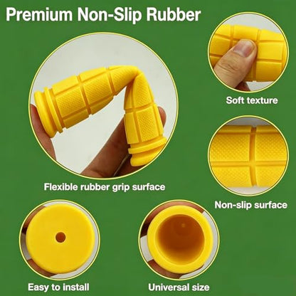 2 Pairs Bike Handlebar Grips for Bikes - color: Black and Yellow