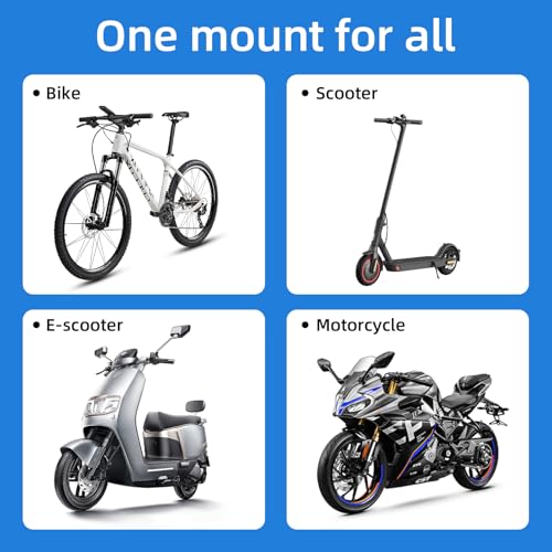 Anti-Vibration Bike Phone Holder,Motorcycle Mount,Lockable & Rotating,Shockproof Motorcycle Phone Mount with Quick Lock,Fit iPhone & All Android Phone for Electric Scooter E-Bike Stroller