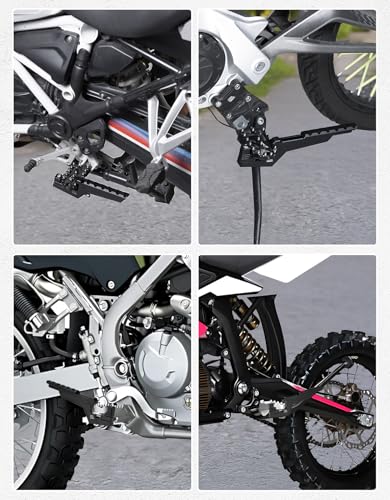 KEMIMOTO Extendable Universal Motorcycle Passenger Footpegs Compatible with Surron Soleil01 Duke 390 R1250GS Tenere 700 KLX 300 Talaria Foot Pegs Adventure Enduro Dirt Bike Footrest Passenger Pedals
