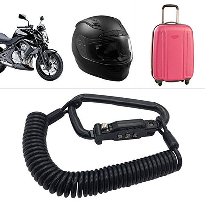 Little World Motorcycle Helmet Lock & Cable, Heavy Duty Universal Combination Lock Cable Caribeaner Lock Motorcycle Security PIN Locking Chain for Bike Helmet, Jacket, Cabinets & Luggage (Pack of 2) - size: 1.8M (Pack of 2)