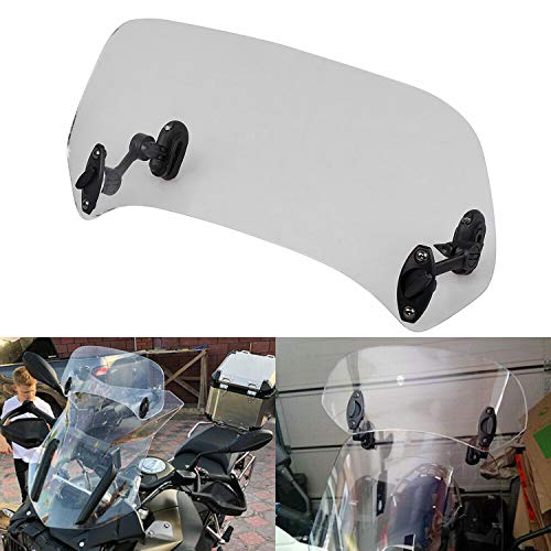 Clear Universal Adjustable Clip-on Windscreen Extender Spoiler Air Deflector Fit for Harley And All Motorcycle With Windshield Models - size: Clear