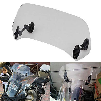 Clear Universal Adjustable Clip-on Windscreen Extender Spoiler Air Deflector Fit for Harley And All Motorcycle With Windshield Models - size: Clear